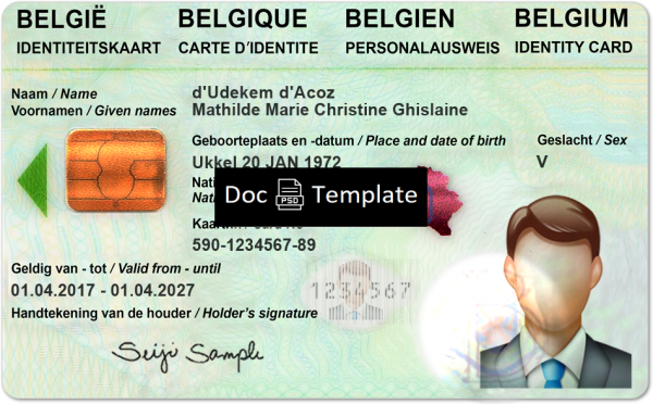 Belgium Driver License Template
