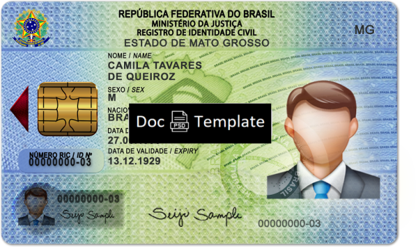 Brazil ID Card Template
