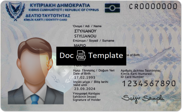 Cyprus ID Card Template