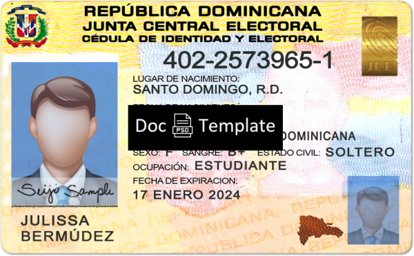 Dominican Republic ID Card Template