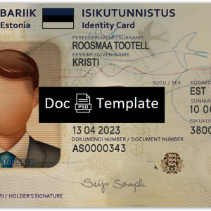 Estonia ID Card Template