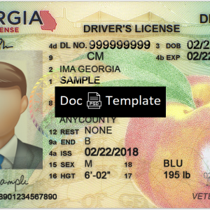 Georgia Driver License Template