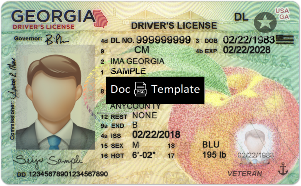 Georgia Driver License Template