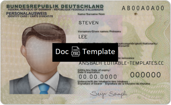 Germany ID Card Template