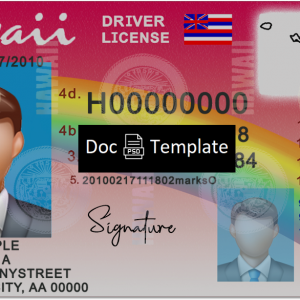 Hawaii Driver License Template