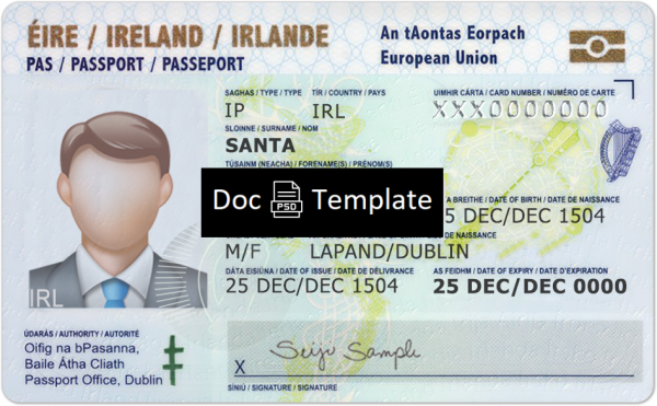 Ireland ID Card Template