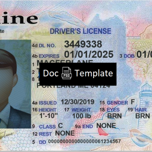 Maine Driver License Template