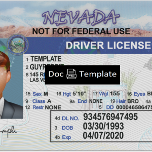 Nevada Driver License Template