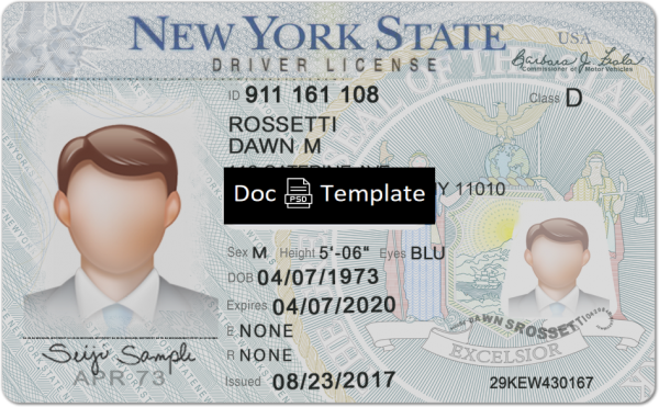 New York Driver License Template