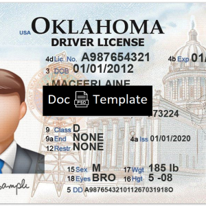 Oklahoma Driver License Template
