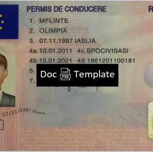 Romania Driver License Template