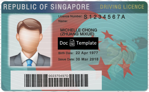 Singapore Driver License Template