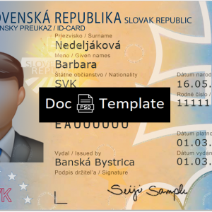 Slovakia ID Card Template