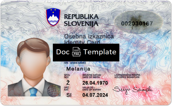 Slovenia ID Card Template