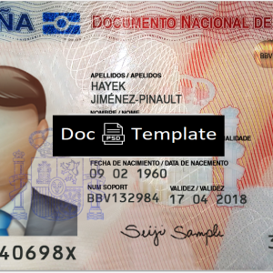 Spain ID Card Template