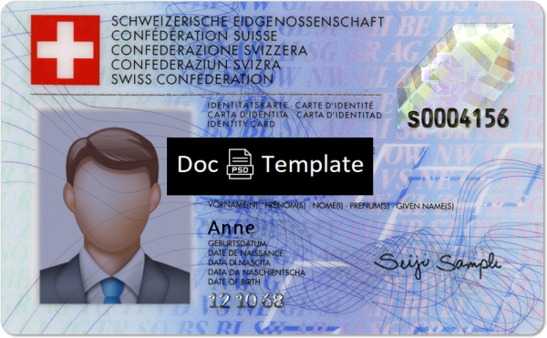 Switzerland ID Card Template