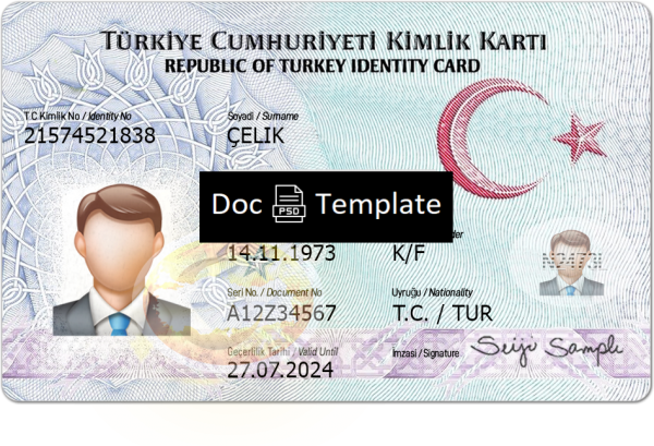 Turkey ID Card Template