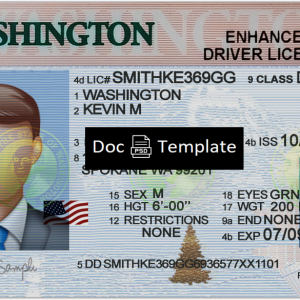 Washington Driver License Template