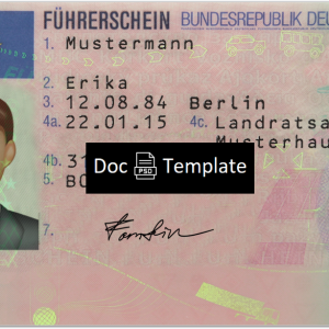 Germany Driver License Template