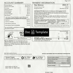 Discover card Statement Template