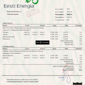 Estonia Utility Bill Template