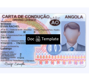 Angola Driver Licence Template